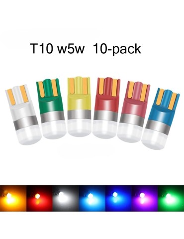T10 w5w, 10-pack, LED-lampor med  3030smd chip, 12V DC, olika färger.