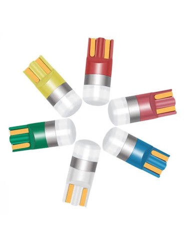 T10 w5w, 10-pack, LED-lampor med  3030smd chip, 12V DC, olika färger.