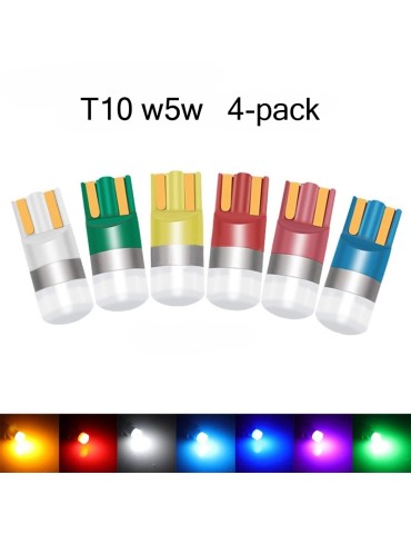 T10 w5w, 4-pack, LED-lampor med  3030smd chip, 12V DC, olika färger.