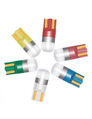 T10 w5w, 4-pack, LED-lampor med  3030smd chip, 12V DC, olika färger.