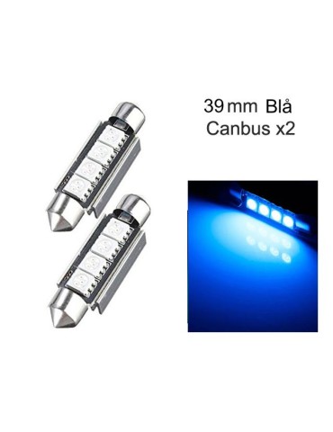 C5W Canbus 39mm blå Led diodlampa SV8.5 2-pack festoon
