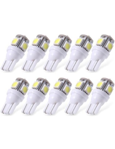 T10 w5w LED-lampor med 5st 5050SMD chip, 16 000k, 12V DC, 10-pack.