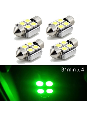 c5w 31mm grön canbus Led 5050SMD 4-pack SV8.5