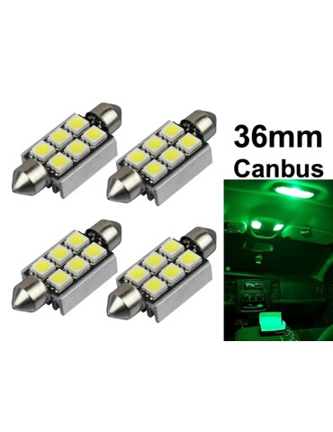 c5w 36mm grön Canbus Led 5050SMD 4-pack SV8.5