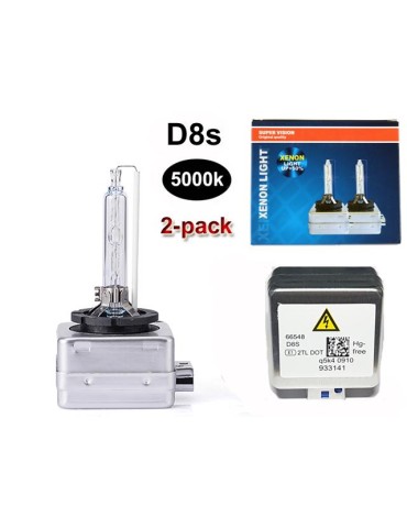 Xenon Lampor D8s +50% 5000k xenonlampor PK32d-1 2-pack HID