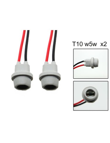 T10 w5w led / halogen kontakter / sockel fattning 2-pack mjuka