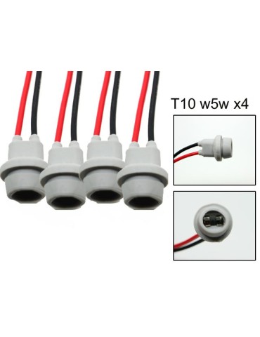 T10 w5w led / halogen kontakter / sockel fattning 4-pack mjuka