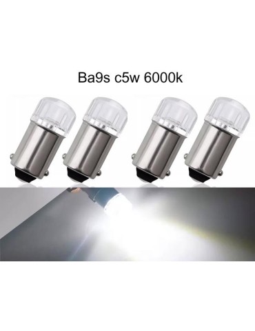 BA9S vit 4-pack rundstrålande t4w led med 1st fluxled chip