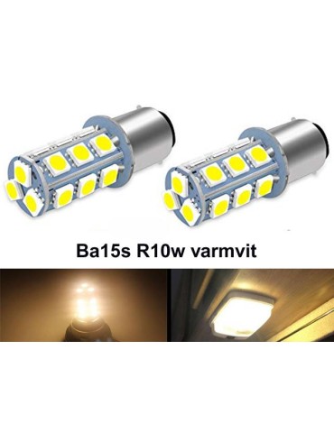 Ba15s r5w r10w 1156 Led lampor 3000K varmvit 2-pack