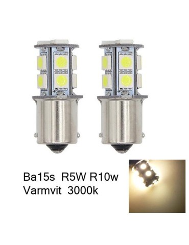 Ba15s r5w r10w 1156 Led lampor 3000K varmvit 2-pack .