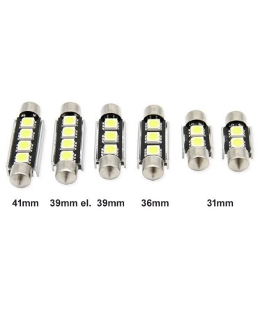 C5W C10W LED diodlampor Canbus 31 mm, 36 mm, 39 mm, 41mm. SV8.5.
