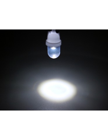 T10 w5w 8000k LED-lampor med 1st Flux-chip, 12v DC, 10-pack.