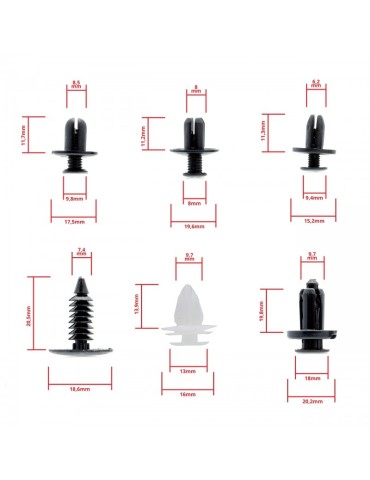 Interiörclips plastclips till fordon 100st vanliga modeller 