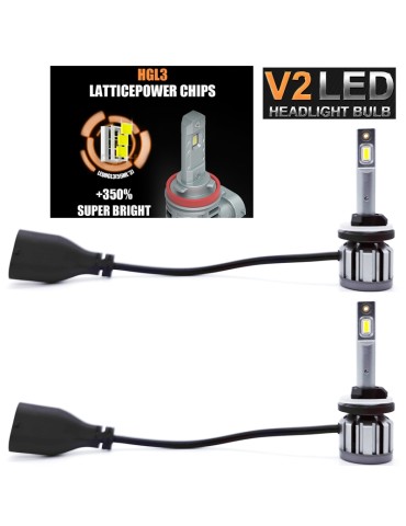 V2 Led kit 3000 lumen 30w H27 880 881 886 889 894 896 898 6000k  2-pack