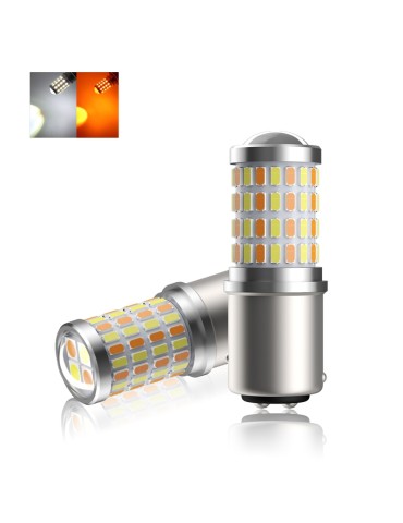 Bay15d p21/5w 1157 Led lampor gulvita chip Dualcolor 2-pack ,.