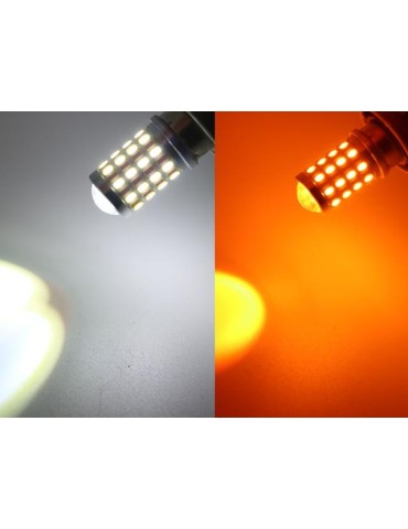 T25 3157 p27/7w  Led lampor gulvita chip Dualcolor 2-pack.
