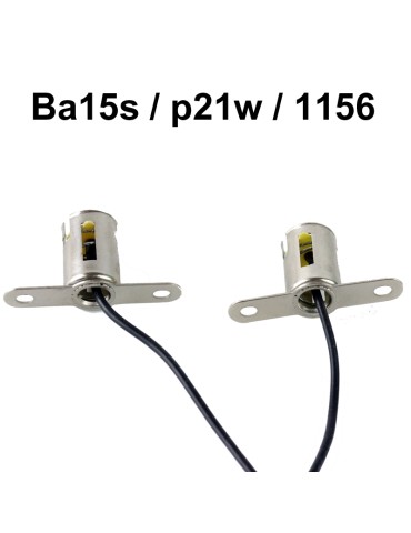 Ba15s 1156 p21w led / halogen , kontakter / sockel fattning   2-pack