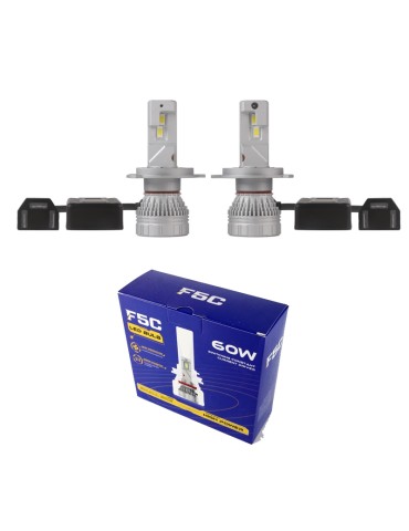 F5c led kit H4 +3500 lumen 53w 6000k halvljus helljus 2-pack