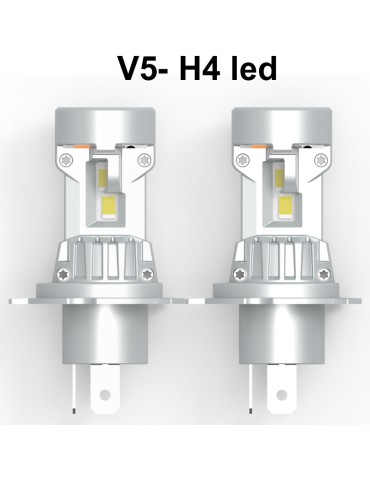 V5 H4 40w Led kit 4000 lumen 6000k med fläkt 2-pack