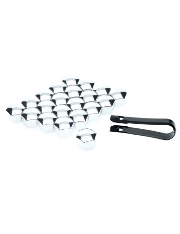 EINPARTS silver Hjulmutterkåpa / Hjulbultskåpa 20-pack + monteringsverktyg 19mm