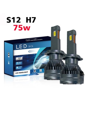 S12 75w H7 led kit 6500 lumen 6000k 2-pack