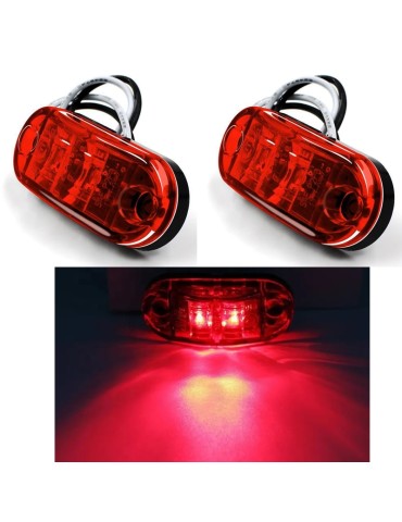 Markeringsljus position röda ledlampor  2-pack 12v 24v led