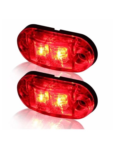 Markeringsljus position röda ledlampor  2-pack 12v 24v led