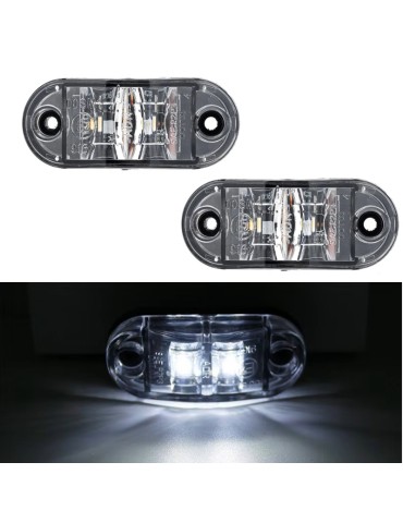 Markeringsljus position vita ledlampor  2-pack 12v 24v led