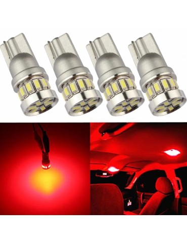 T10 w5w Canbus Röda 4-pack LED-lampor 12V / 24V