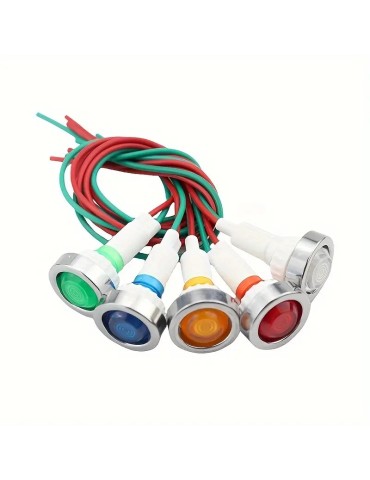 10mm 5 olika diodlampor för infällning panel varningslampor indikatorlampor 12v