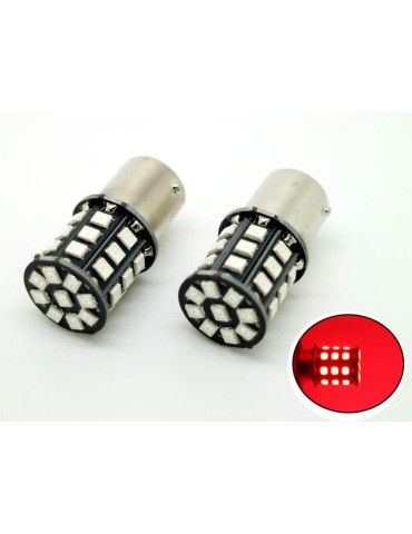 Ba15s Röd p21w 1156 Led med 33st 2835smd 2-pack bromsljus