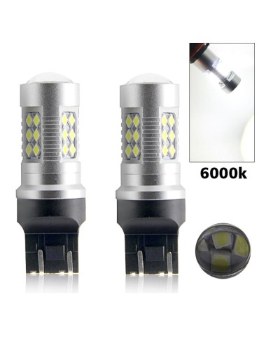 T20 7443 W21/5w Led 6000k 2-pack w3x16q w316q