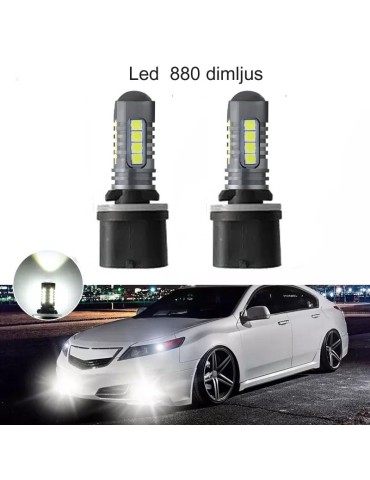 880 H27 Dimljus 500 lumen LED 6000K med 18 st 3030 SMD-chip, 2-pack