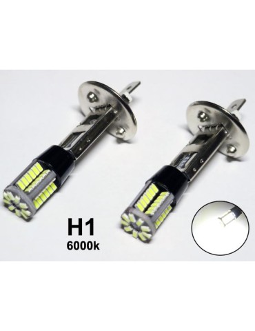 H1 Dimljus led 6000K med 57st 3014smd chip  2-pack P14.5s