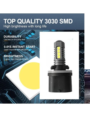 880 H27 Dimljus 500 lumen LED 6000K med 18 st 3030 SMD-chip, 2-pack
