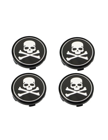 Pirat Centrumkåpor 60mm (passar 57mm hål) dödskalle 4-pack 