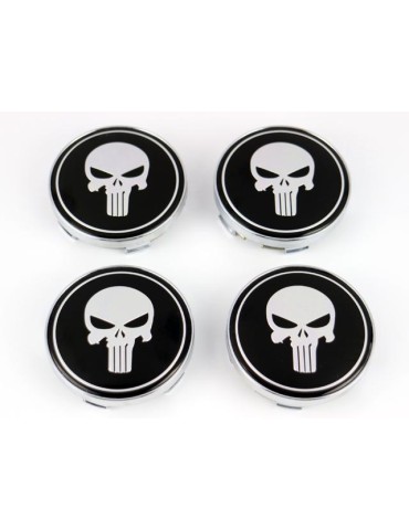 Dödskalle Centrumkåpor till fälgarna 60mm passar 57mm hål 4-pack