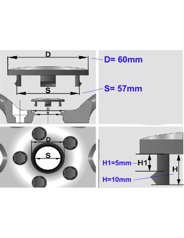 Transformers Decepticons Centrumkåpor 60mm styling 4-pack 