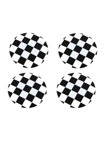 Rallyflagga emblem till centrumkåpor, hjulnavsskydd, fälg, 4-pack, styling. 