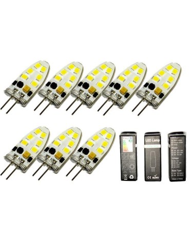 G4 3w dimbar 12v DC + AC Led lampa 3000K varmvit G-4  8-pack