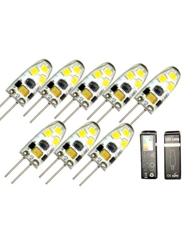 G4 1,5 W dimbar 12 V DC + AC LED-lampa 3100K varmvit G-4  8-pack