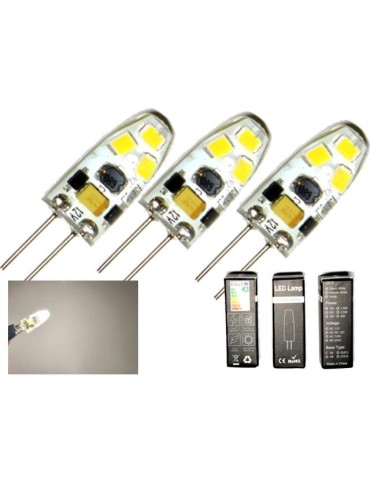 G4 1,5w dimbar 12v DC + AC Led lampa 3100K varmvit G-4 3-pack