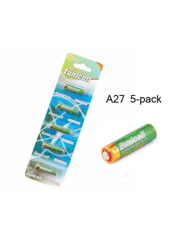 27A 5-pack Alkaliska batterier 12v A27 MN27 VR27