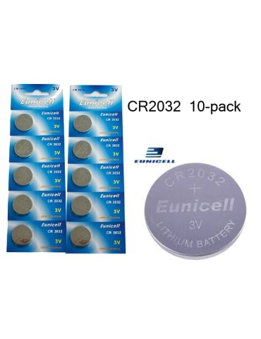 CR2032 10-pack Litium batterier 3V 