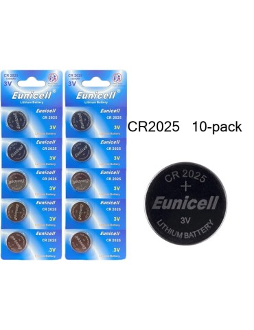 CR2025 10-pack Litium batterier 3V