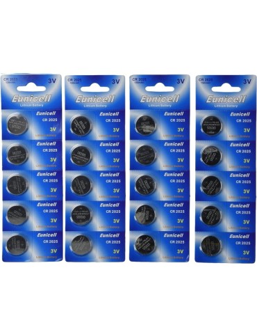CR2025 20-pack Litium batterier 3V 