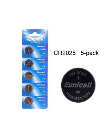 CR2025 5-pack Litium batterier 3V 