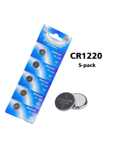 CR1220 5-pack Lithium batterier 3V