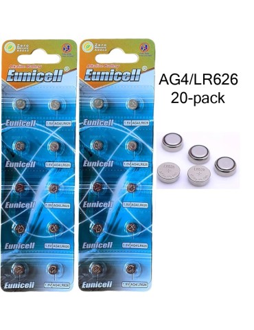 20-pack AG4 SR626SW SR66 SR626 V377 D377 606 LR626 sg4 batterier