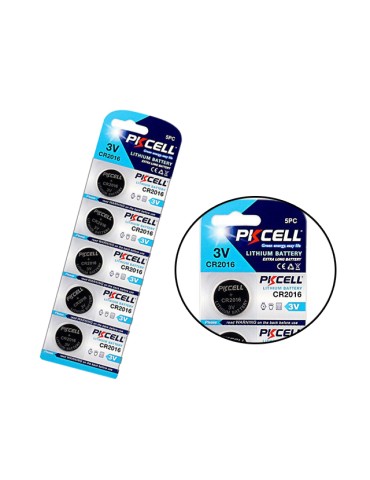 CR2016 5-pack Litiumbatterier 3V PKCell 
